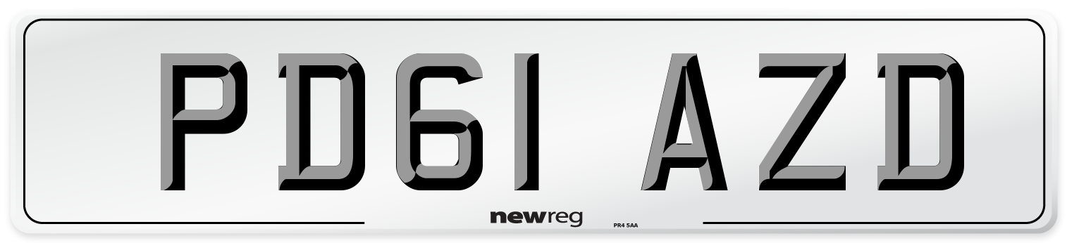 PD61 AZD Number Plate from New Reg